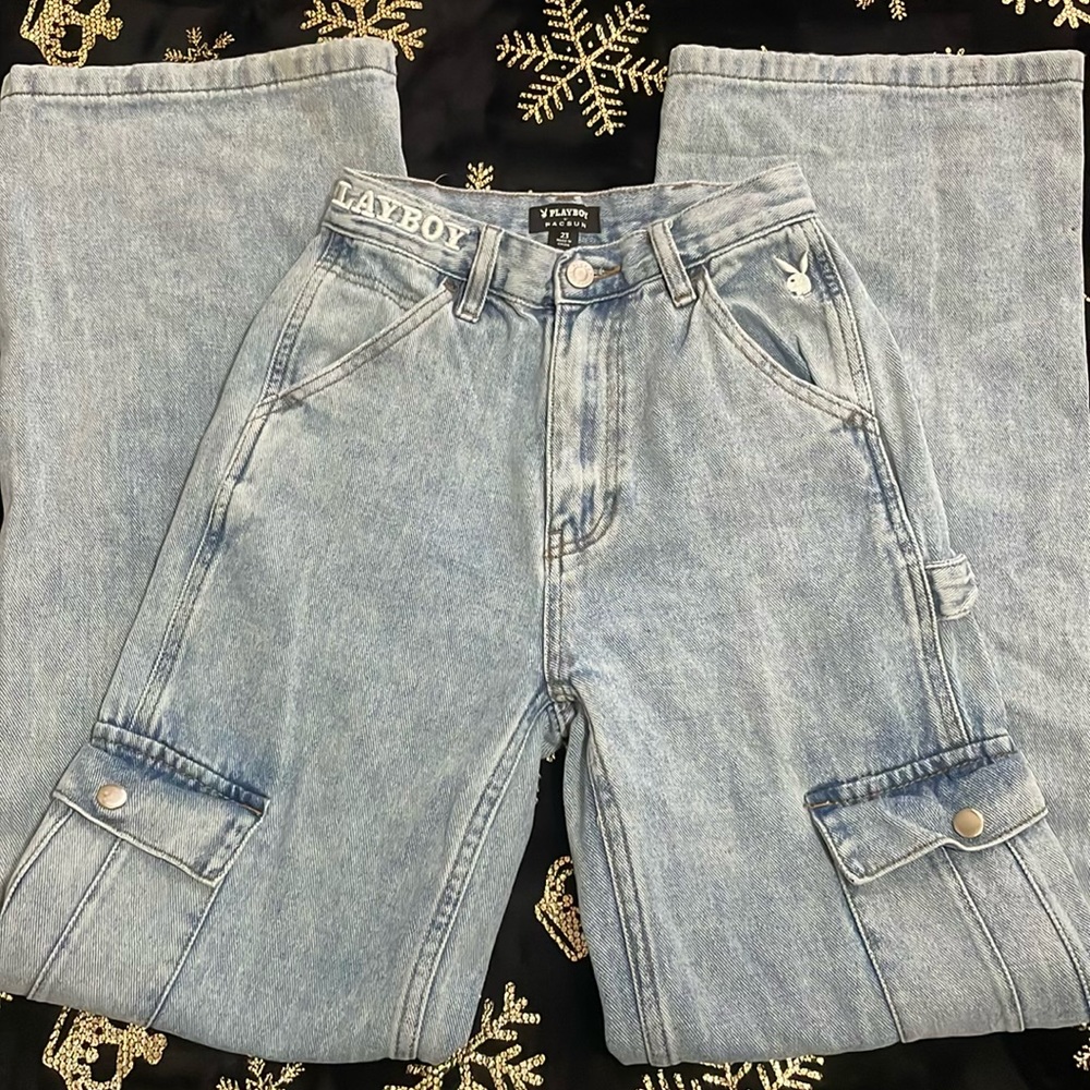 PacSun by Playboy High Rise Wide Leg Carpenter Jeans